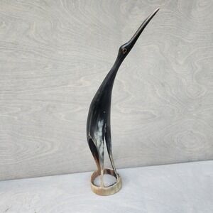 Vintage‎ Horn Bird Sculpture Figurine Art Deco Accent Tabletop Decor natural